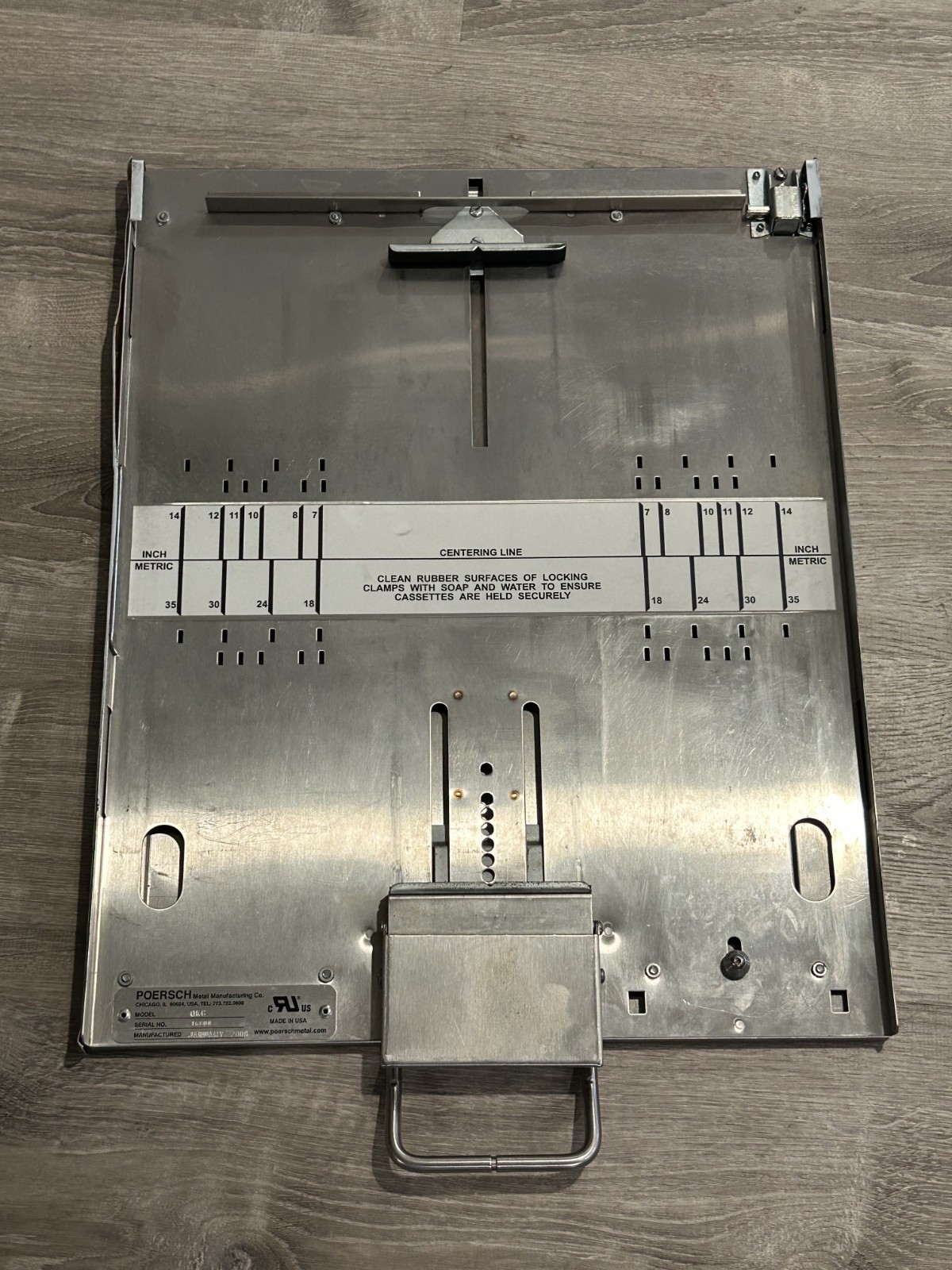 Poersch Metal Manufacturing Co. QKC Manual Sizing Cassette Tray