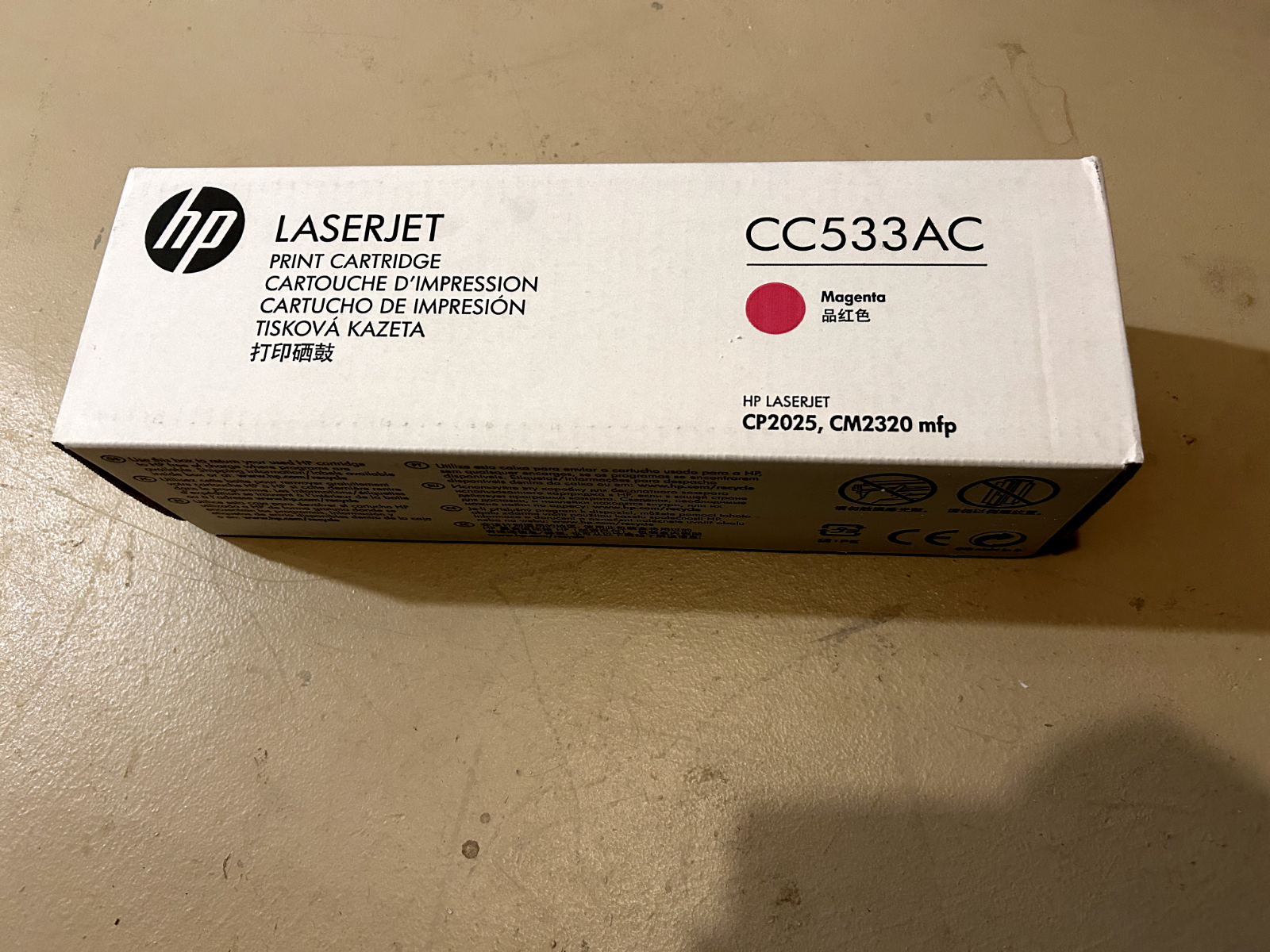 Genuine HP CC533AC Laser Jet Magenta Toner Print Cartridge NEW